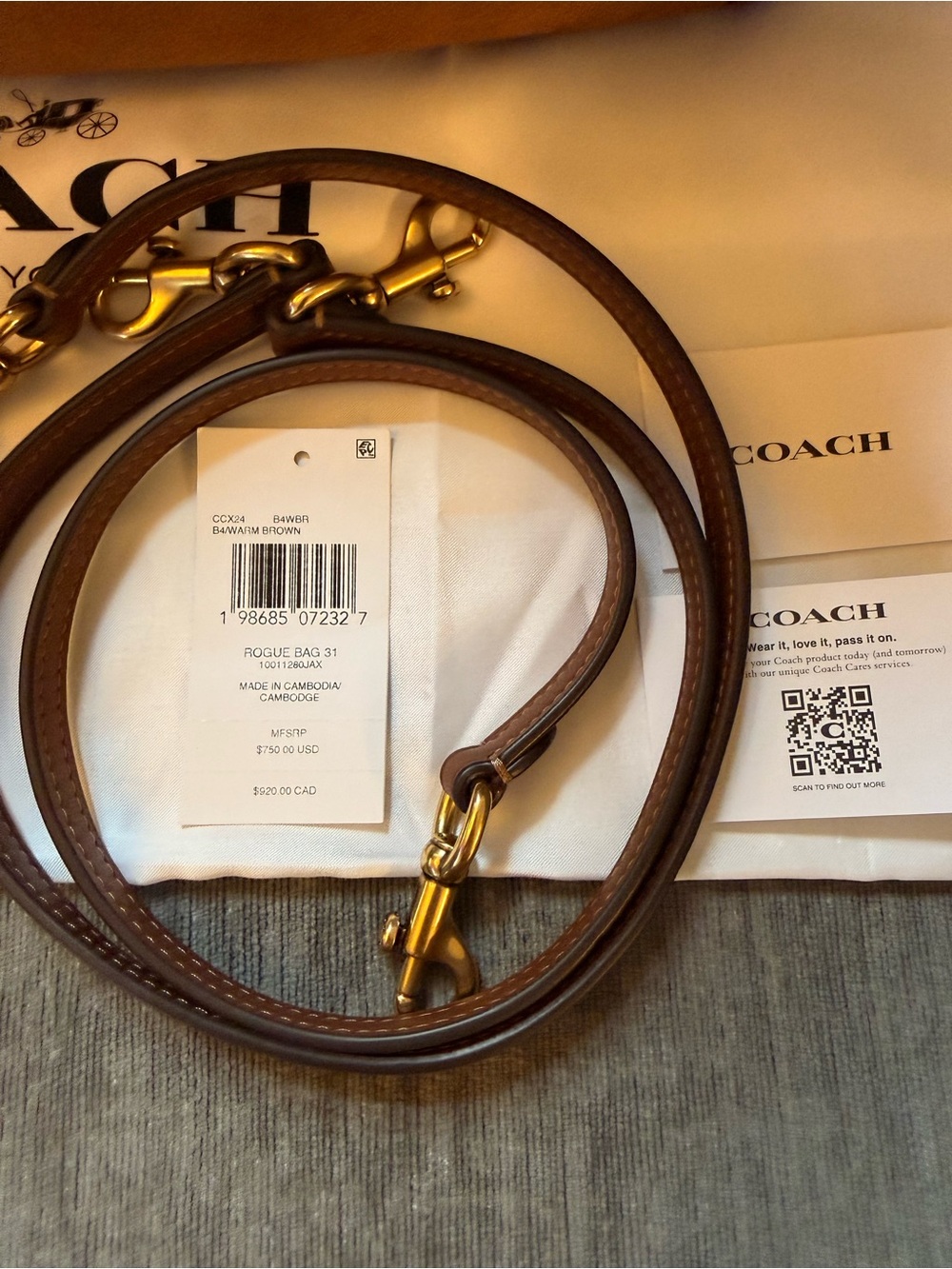 Coach Rogue 31 Brown Suede & Leather Satchel with Gold Hardware - Coach - Picture 2 of 11